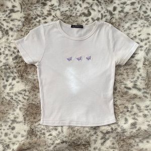 Brandy Top With Pastel Butterflies